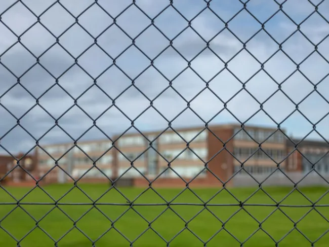 high school fence